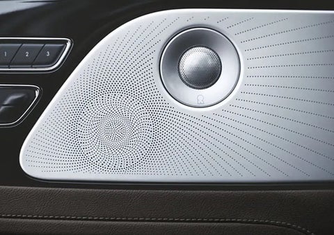 Two speakers of the available audio system are shown in a 2023 Lincoln Aviator® SUV | Brinson Lincoln of Athens in Athens TX